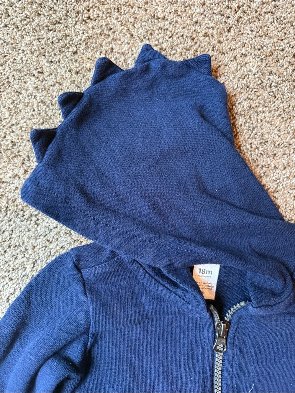 Carter's | Dark Blue Spiked Hooded Zip-Up Sweatshirt